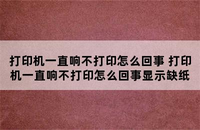 打印机一直响不打印怎么回事 打印机一直响不打印怎么回事显示缺纸